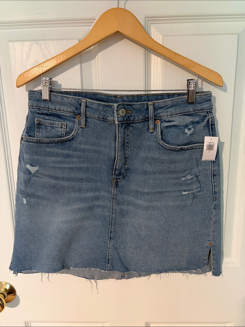 Old Navy Light Blue Distressed Denim Mini Skirt